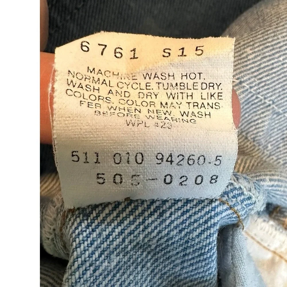 Vintage Levi's 505 Mens Acid Wash Blue Denim Jeans‎ Vintage USA 36 x 34